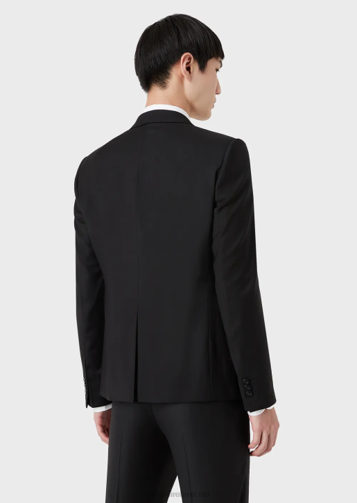 Men 086V1049 Single-Breasted, Virgin-Wool Jacket Armani Black