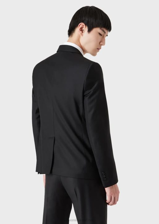 Men 086V1051 Single-Breasted, Worsted Virgin-Wool Jacket Armani Gray