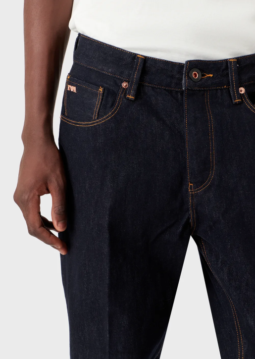 Men 086V1148 J72 Loose-Fit Reactive Blue Denim Jeans Armani Denim