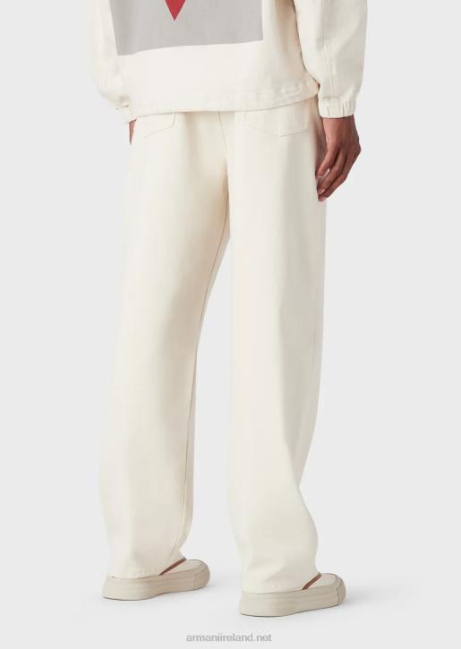 Men 086V1151 J74 Loose-Fit, Soft-Dyed Bull Denim Jeans Armani Milky White