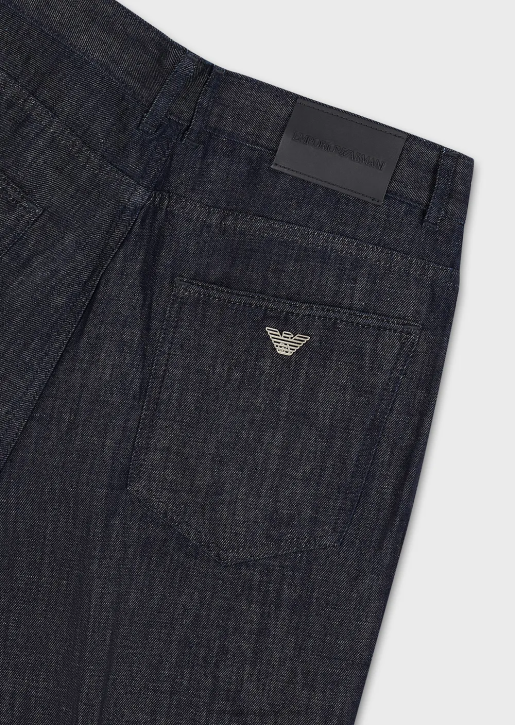 Men 086V1152 J79 Loose-Fit Faded Light Denim Jeans Armani Denim