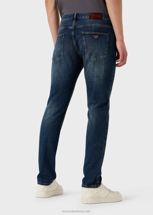 Men 086V1155 J06 Slim-Fit, Worn-Look Comfort-Denim Jeans Armani Medium Blue
