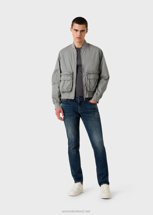 Men 086V1155 J06 Slim-Fit, Worn-Look Comfort-Denim Jeans Armani Medium Blue