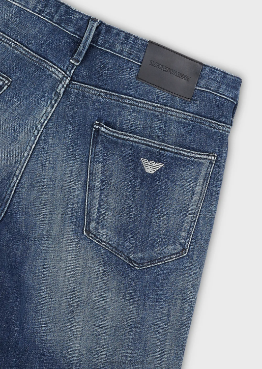 Men 086V1159 J06 Slim-Fit Organic-Denim Jeans Armani Denim