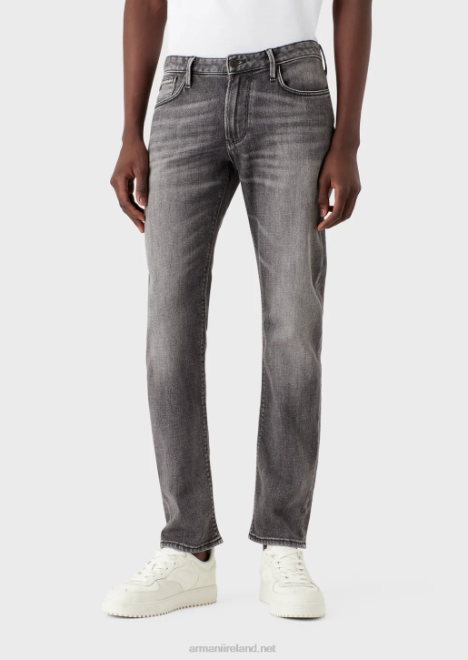 Men 086V1160 J06 Slim-Fit Organic-Denim Jeans Armani Gray