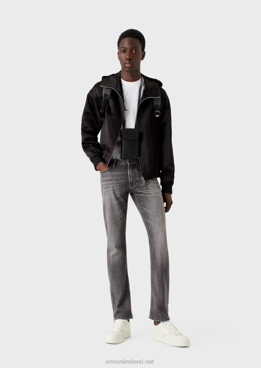Men 086V1160 J06 Slim-Fit Organic-Denim Jeans Armani Gray
