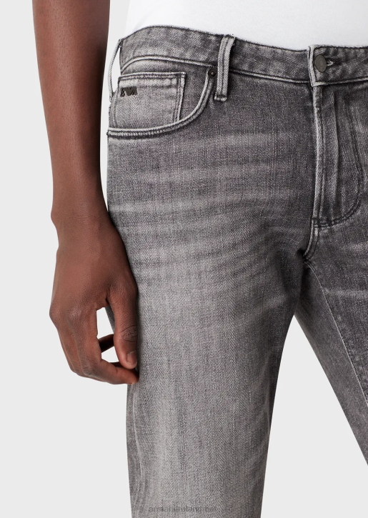 Men 086V1160 J06 Slim-Fit Organic-Denim Jeans Armani Gray
