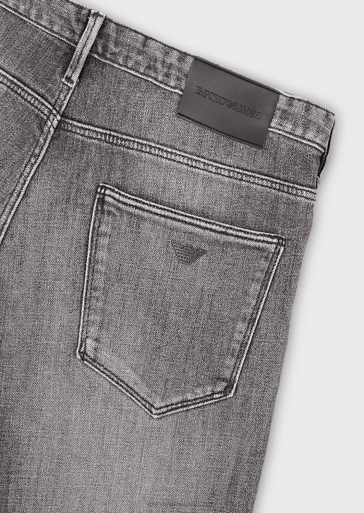 Men 086V1160 J06 Slim-Fit Organic-Denim Jeans Armani Gray