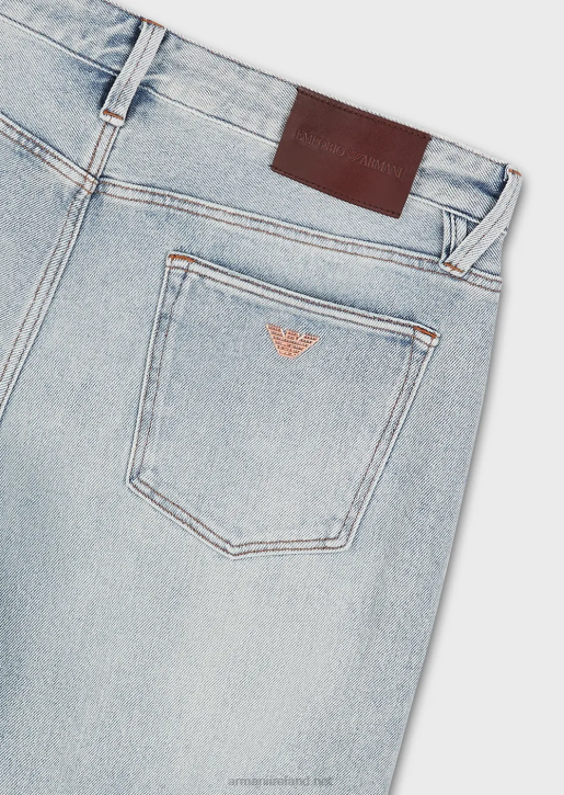 Men 086V1162 J75 Slim-Fit Faded Denim Jeans Armani Light Blue