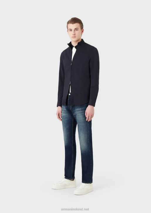 Men 086V1165 J75 Slim-Fit, Worn-Look Organic-Denim Jeans Armani Medium Blue