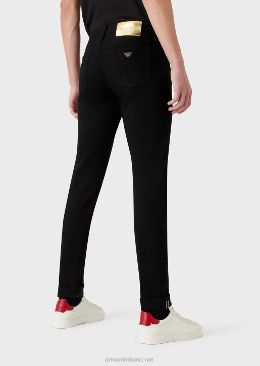 Men 086V1168 J75 Slim-Fit Jeans With Gold Details Armani Black