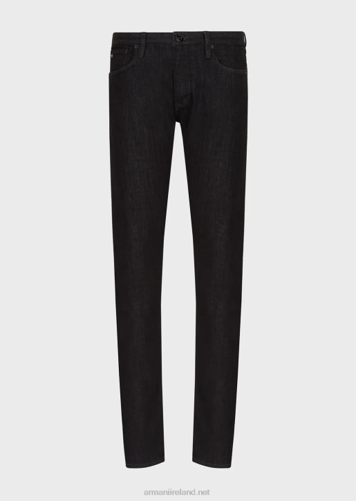 Men 086V1169 J75 Slim-Fit, Dark-Blue Rinse Denim Jeans Armani Black