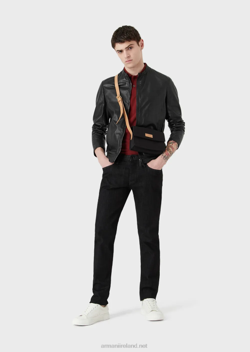 Men 086V1169 J75 Slim-Fit, Dark-Blue Rinse Denim Jeans Armani Black
