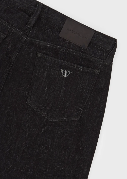 Men 086V1169 J75 Slim-Fit, Dark-Blue Rinse Denim Jeans Armani Black