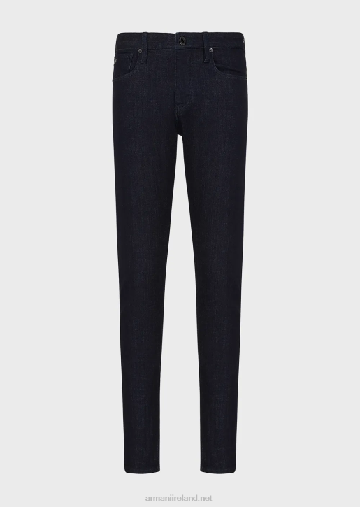 Men 086V1170 J75 Slim-Fit, Dark-Blue Rinse Denim Jeans Armani Navy Blue