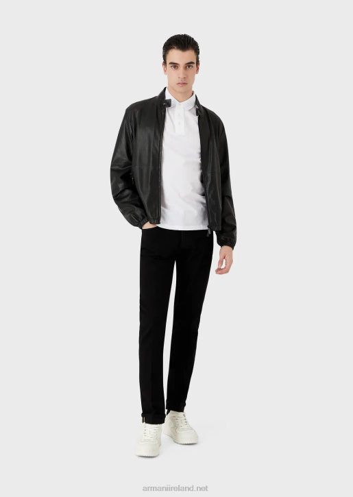 Men 086V1171 J75 Slim-Fit, Selvedge Black Denim Jeans Armani Black