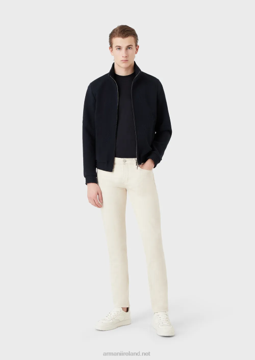 Men 086V1172 J75 Slim-Fit, Soft-Dyed, Bull-Denim Jeans Armani Milky White