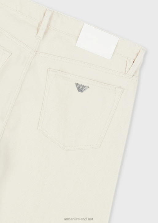 Men 086V1172 J75 Slim-Fit, Soft-Dyed, Bull-Denim Jeans Armani Milky White