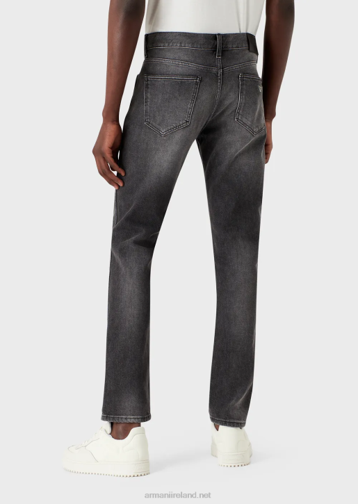 Men 086V1174 J16 Slim-Fit, Stone-Washed, Vintage-Look, Denim Jeans Armani Gray