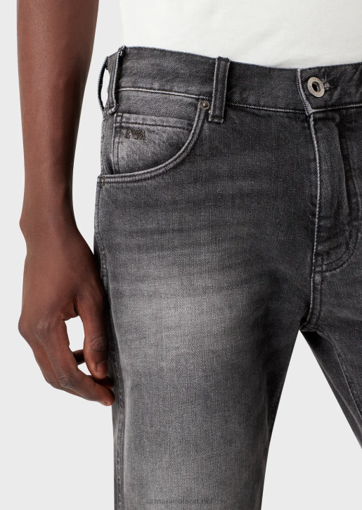 Men 086V1174 J16 Slim-Fit, Stone-Washed, Vintage-Look, Denim Jeans Armani Gray