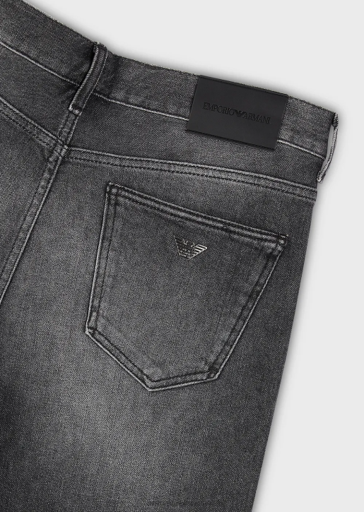 Men 086V1174 J16 Slim-Fit, Stone-Washed, Vintage-Look, Denim Jeans Armani Gray