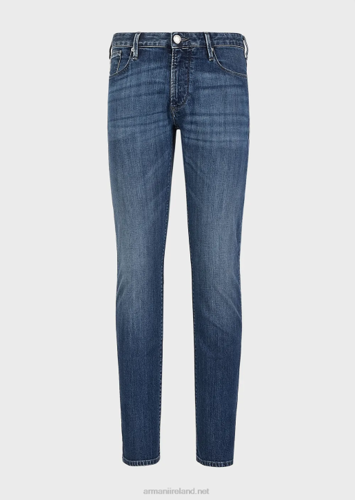 Men 086V1180 J06 Slim-Fit, Twill-Melange Jeans In Comfort Denim Armani Denim