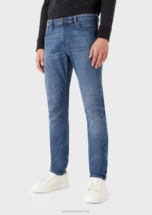 Men 086V1180 J06 Slim-Fit, Twill-Melange Jeans In Comfort Denim Armani Denim
