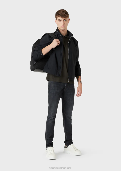 Men 086V1181 J06 Slim-Fit, Twill-Melange Jeans In Comfort Denim Armani Black