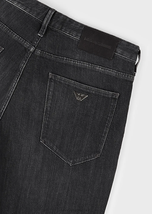 Men 086V1181 J06 Slim-Fit, Twill-Melange Jeans In Comfort Denim Armani Black