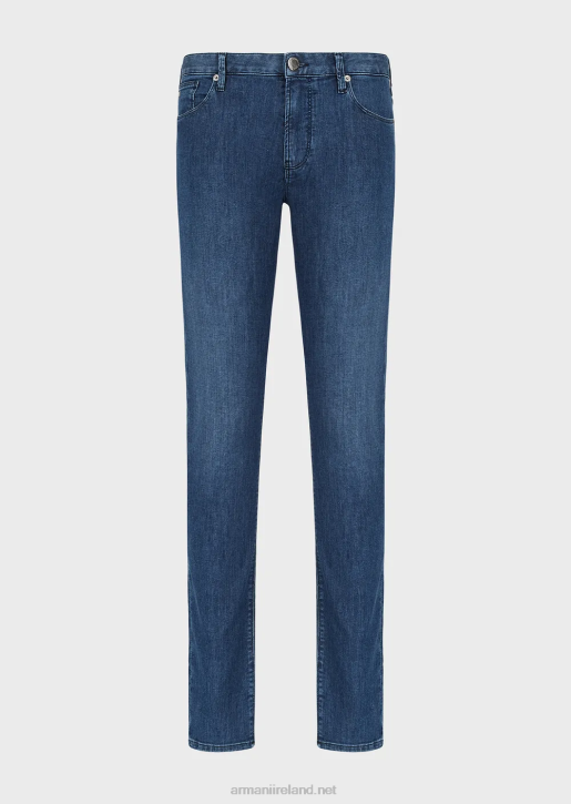 Men 086V1182 J06 Slim-Fit, Twill-Melange Jeans In Comfort Denim Armani Denim