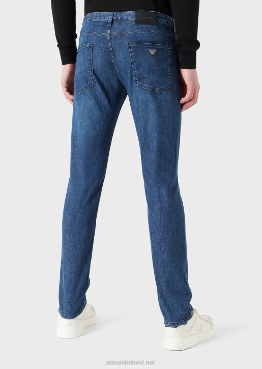 Men 086V1182 J06 Slim-Fit, Twill-Melange Jeans In Comfort Denim Armani Denim