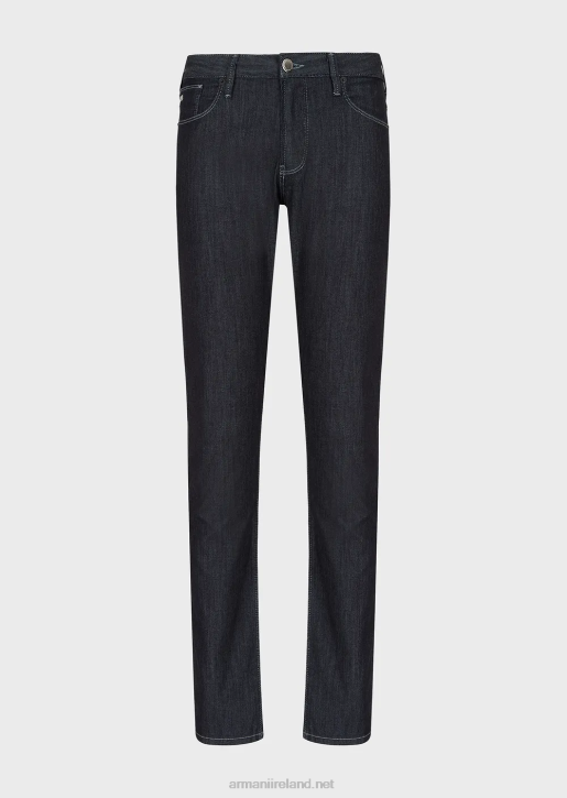 Men 086V1183 J06 Slim-Fit, Twill-Melange Jeans In Comfort Denim Armani Navy Blue