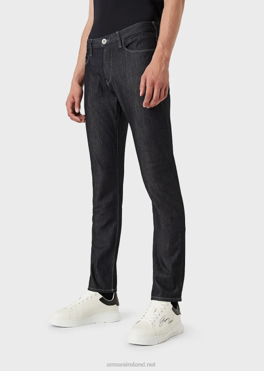 Men 086V1183 J06 Slim-Fit, Twill-Melange Jeans In Comfort Denim Armani Navy Blue