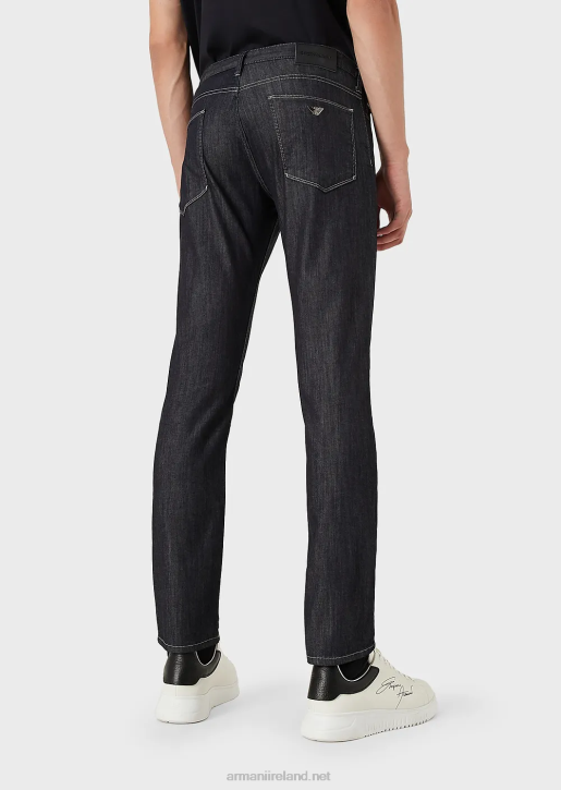 Men 086V1183 J06 Slim-Fit, Twill-Melange Jeans In Comfort Denim Armani Navy Blue