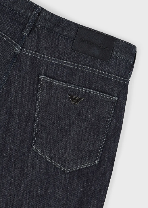 Men 086V1183 J06 Slim-Fit, Twill-Melange Jeans In Comfort Denim Armani Navy Blue