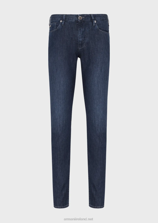 Men 086V1184 J06 Slim-Fit, Twill-Melange Jeans In Comfort Denim Armani Blue