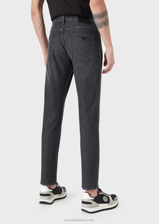 Men 086V1185 J06 Slim-Fit, Twill-Melange Jeans In Comfort Denim Armani Black