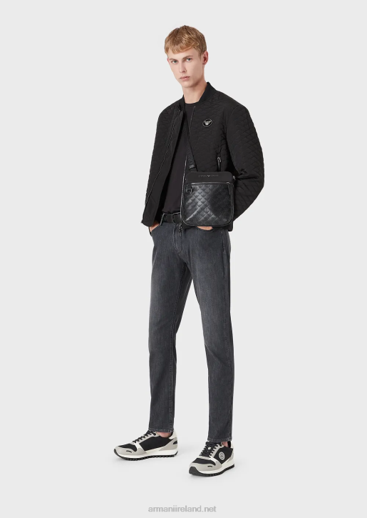 Men 086V1185 J06 Slim-Fit, Twill-Melange Jeans In Comfort Denim Armani Black