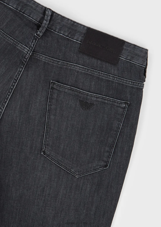 Men 086V1185 J06 Slim-Fit, Twill-Melange Jeans In Comfort Denim Armani Black