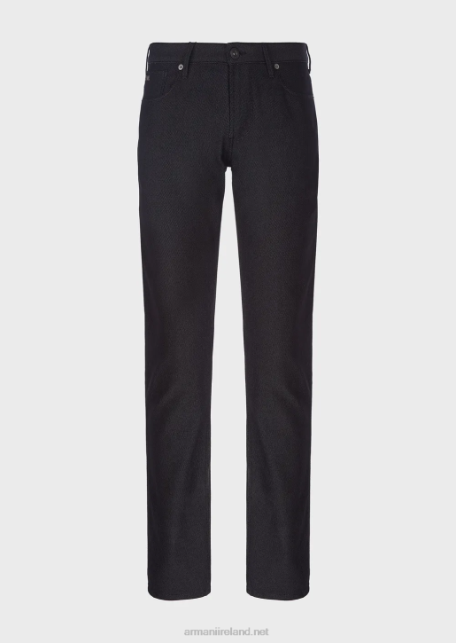 Men 086V1186 Slim-Fit J06 Trousers In Textured, Yarn-Dyed Fabric Armani