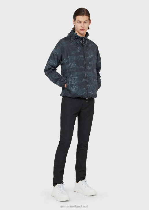 Men 086V1186 Slim-Fit J06 Trousers In Textured, Yarn-Dyed Fabric Armani