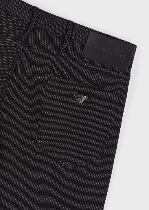Men 086V1186 Slim-Fit J06 Trousers In Textured, Yarn-Dyed Fabric Armani