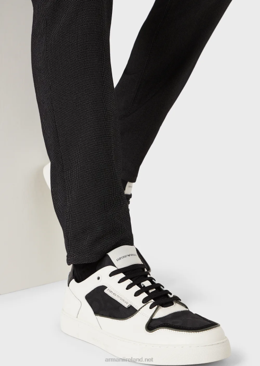 Men 086V1191 J06 Slim-Fit, Cotton-Blend, Armure Trousers Armani Black