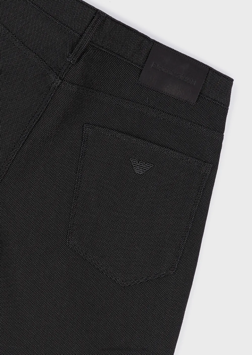 Men 086V1191 J06 Slim-Fit, Cotton-Blend, Armure Trousers Armani Black