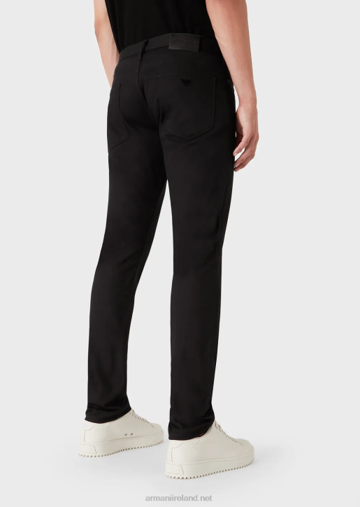 Men 086V1192 J06 Slim-Fit Stretch Twill Jeans Armani Black