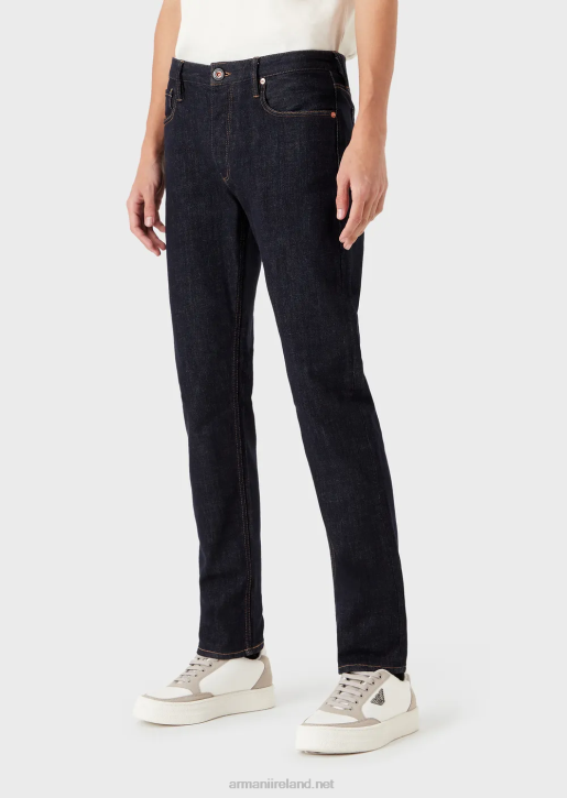 Men 086V1196 J75 Slim-Fit Jeans Rinse-Wash Denim Jeans Armani Midnight Blue