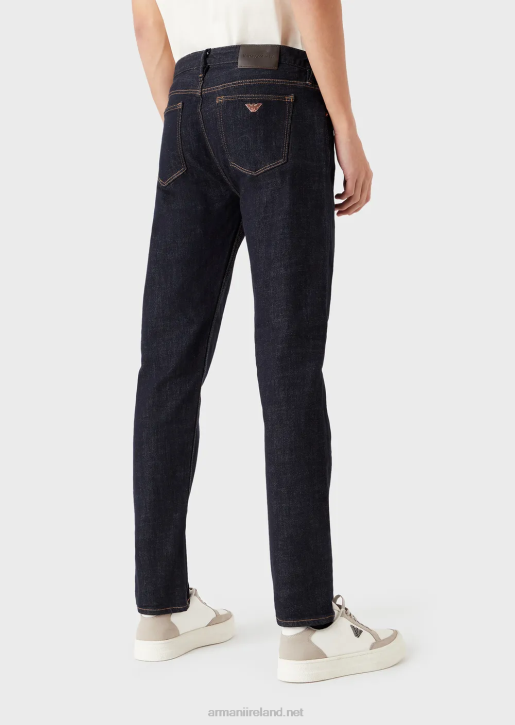 Men 086V1196 J75 Slim-Fit Jeans Rinse-Wash Denim Jeans Armani Midnight Blue