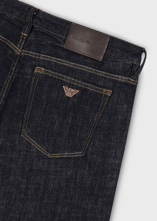 Men 086V1196 J75 Slim-Fit Jeans Rinse-Wash Denim Jeans Armani Midnight Blue