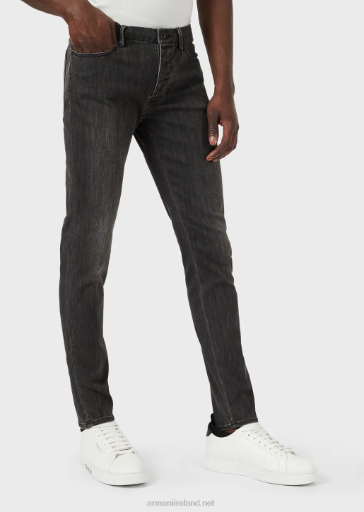Men 086V1197 Extra Slim-Fit J11 Extra Comfort Denim Jeans Armani Black