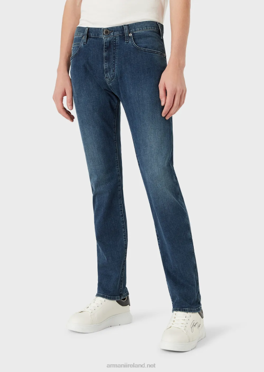 Men 086V1200 J45 Regular-Fit Jeans In Comfort-Twill Denim Armani Blue